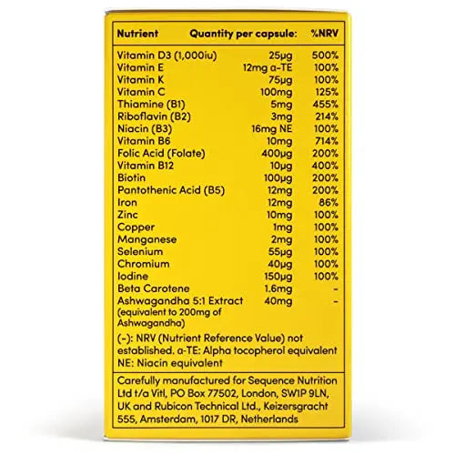Vitl Female Multivitamin & Minerals Supplement - 30 Vegan Capsules - 21 Essential Active VITL Au supplements