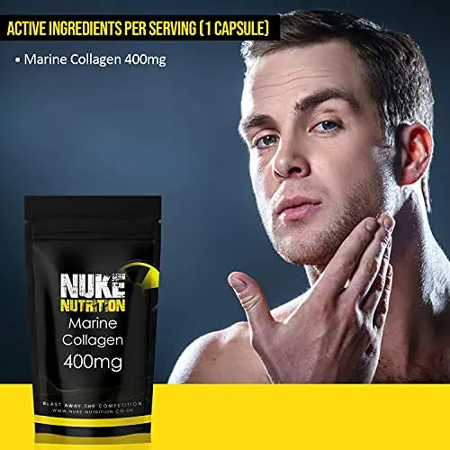 Nuke Nutrition Marine Collagen Capsules - 400mg - 120 Capsules - High Strength Collagen Nuke Nutrition Au supplements