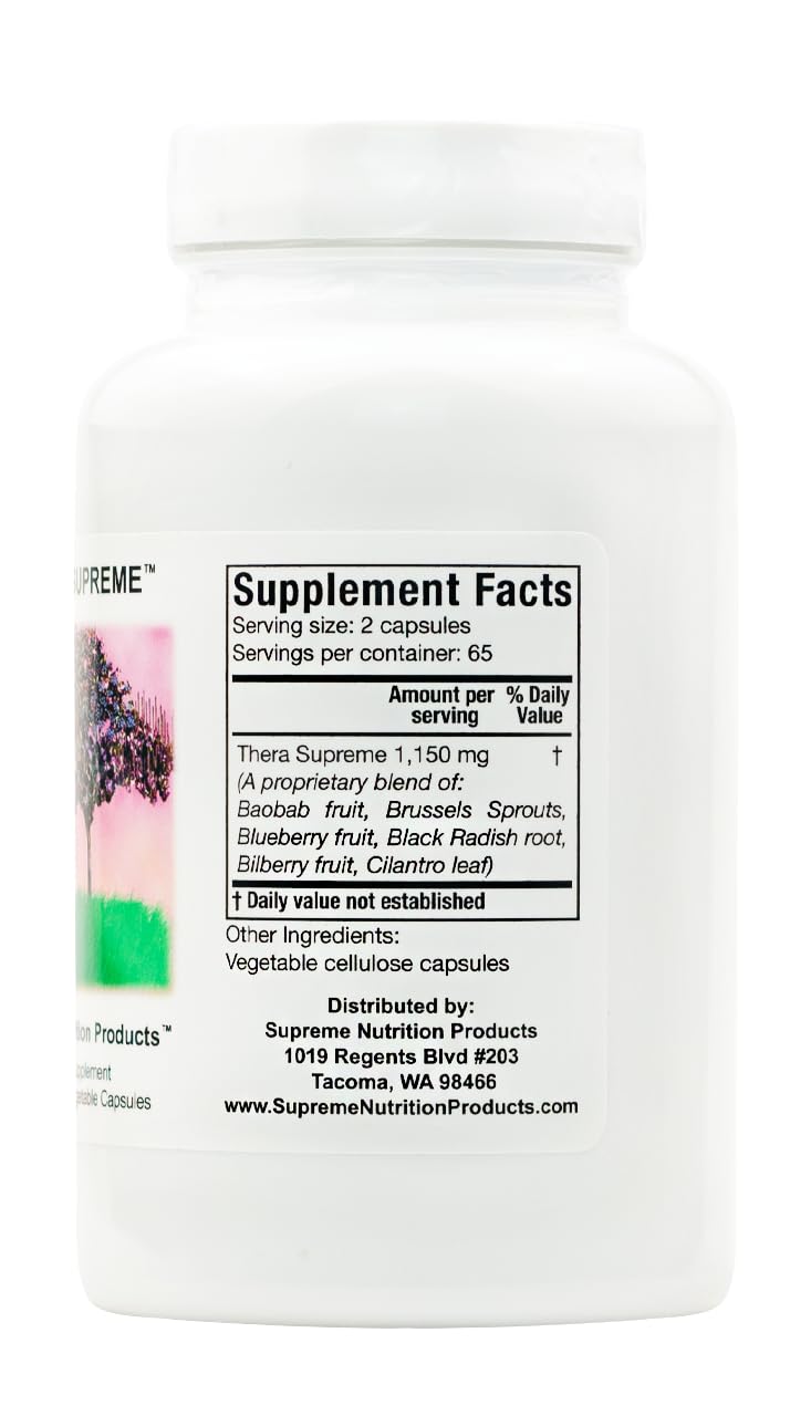 Supreme Nutrition Thera Supreme, 130 Pure Herbal Combination Vegetarian Capsules Supreme Nutrition Products Au supplements