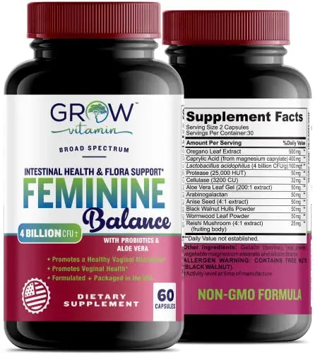 Feminine Balance Complex | Candida Support | Oregano & Caprylic Acid Blend grow vitamin Au supplements