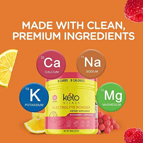 Keto Vitals Electrolytes Powder - Sugar Free Keto Electrolytes Powder with Potassium Keto Vitals Au supplements