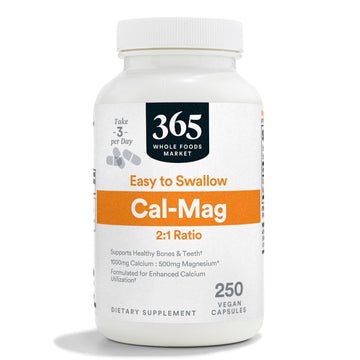 365 by Whole Foods Market, Cal-Mag 2:1 Ratio, Easy-to-Swallow Vegan Capsules, 250 Count 365 by Whole Foods Market Au supplements