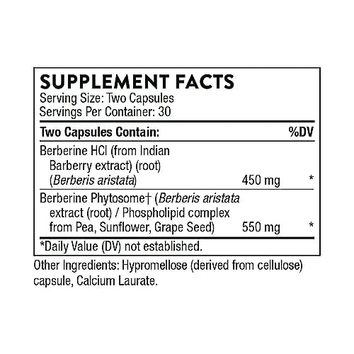 THORNE Berberine - Dual Action Formula with Phytosome Plus Botanical Extract - Support THORNE Au supplements