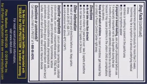 Advil PM Pain Reliever and Nighttime Sleep Aid, Pain Medicine with Ibuprofen for Pain Relief and Diphenhydramine Citrate for A Sleep Aid - 120 Coated Caplets (Pack of 2) Advil Au supplements