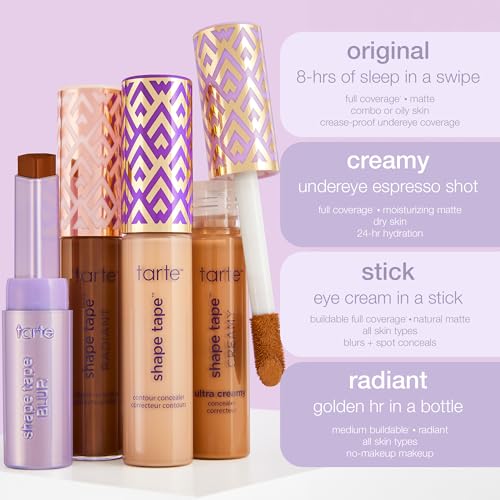 tarte Shape Tape Concealer – Full-Coverage Creaseless Soft Matte Finish, Brightening Under-Eye & Face Makeup, 16hr Longwear, Vegan & Cruelty-Free, Full Size, 16N fair-Light Neutral tarte Au supplements