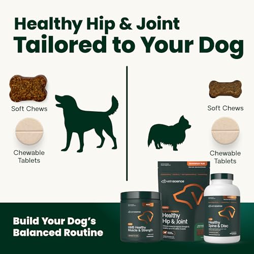 VetriScience Ultimate Strength Healthy Hip & Joint Chews, GlycoFlex Glucosamine, Chondroitin and Green-Lipped Mussel Joint Support Supplement for Dogs, Soothe Joint Discomfort, Duck, 120 Count VETRISCIENCE Au supplements