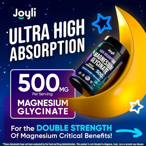 Magnesium Glycinate 500MG - Magnesium for Sleep - High Absorption Chelated Magnesiu JOYLI Nutrition Au supplements