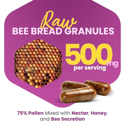 HONEYBEEZONE-Bee Bread Capsules – Nutrient-Rich Superfood for Energy Boost, Immune Support Supplement | Non-GMO, Gluten-Free, 60 Easy-to-Swallow Veggie Capsules HONEYBEEZONE Au supplements