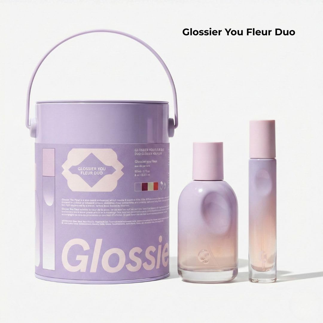 Glossier You Fleur Duo Perfume Gift Set: Fresh Floral Eau de Parfum with Ylang-Ylang, Apricot Skin & Ambrox Notes Glossier Au supplements