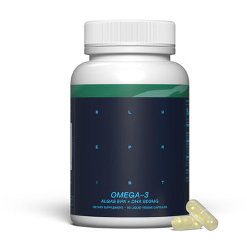 Blueprint Bryan Johnson Omega-3 - Vegan Algae Omega 3 Supplement with EPA/DHA - 800mg Plant-Based for Brain, Heart & Joint Support - High Absorption Triglyceride Form - 1:1 EPA/DHA Blueprint Bryan Johnson Au supplements