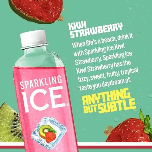Sparkling Ice, Kiwi Strawberry Sparkling Water, Zero Sugar Flavored Water, with Antioxidant Sparkling ICE Au supplements