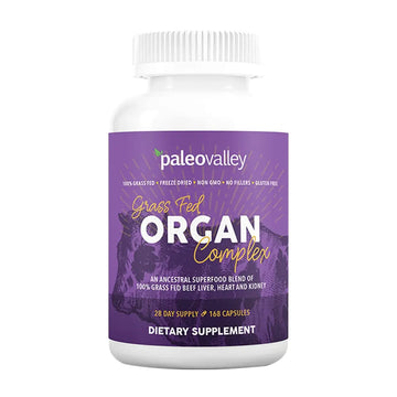 Paleovalley Grass Fed Beef Organ Complex - Freeze-Dried Beef Liver, Heart, and Kidney Blend, 1 Bottle Paleovalley Au supplements