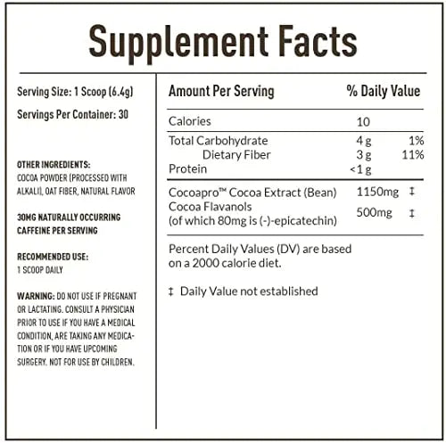 CocoaVia Cardio Health Cocoa Powder, 60 Servings, 500mg Cocoa Flavanols CocoaVia Au supplements