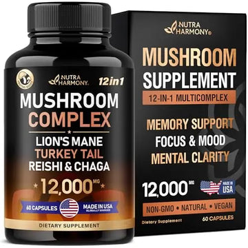 Mushroom Supplement - Organic Lion's Mane | Turkey Tail | Chaga | Cordyceps | Reishi NUTRAHARMONY Au supplements