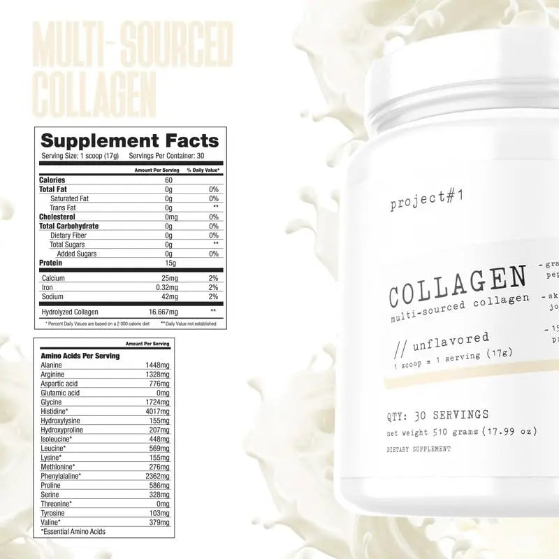 Project #1 Nutrition Multi-Sourced Collagen Powder | Grass-Fed Peptides for Skin, Hair Project #1 Au supplements