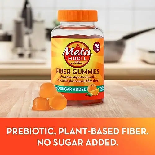 Metamucil Fiber Supplement Gummies, Sugar Free Orange Flavor, 5g Prebiotic Plant Based Metamucil Au supplements