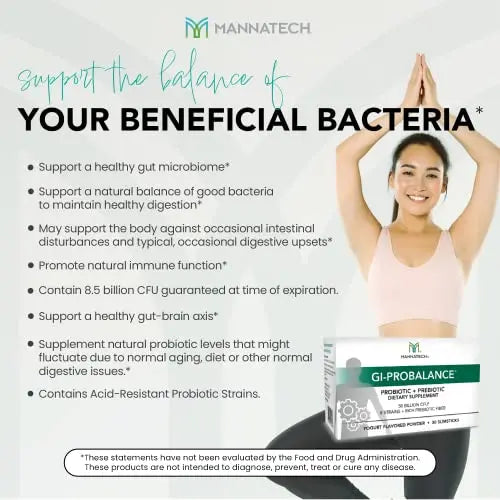 Mannatech Prebiotics and Probiotics, 30 Slimsticks, Yogurt Flavor, GI-ProBalance w/MannaBiotic Blend Mannatech Au supplements