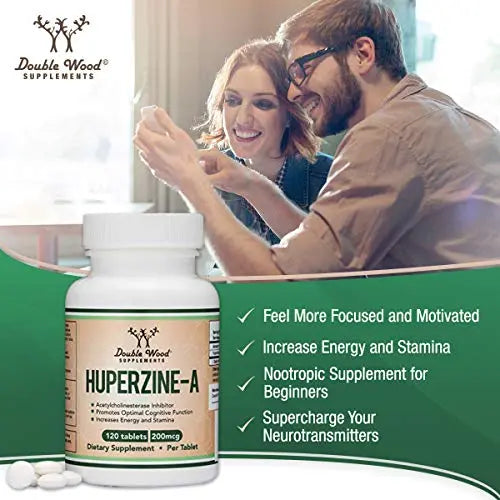 Huperzine A 200mcg (Third Party Tested) Manufactured in The USA, 120 Tablets, Brain Double Wood Supplements Au supplements