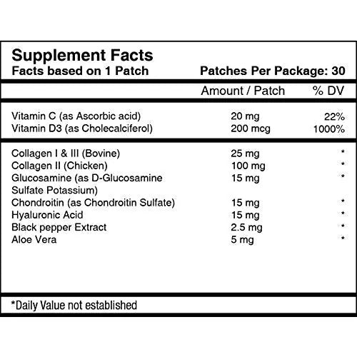 Patch Aid Advanced Collagen Plus - 30 Daily Topical Patches. 100% Natural & Vegan. Allergy & Filler Free Patch Aid Au supplements