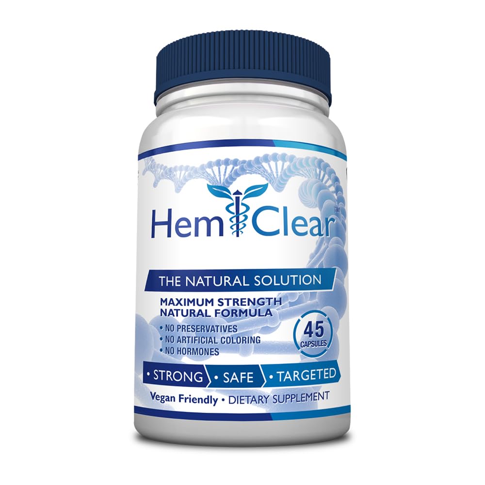 HemClear for Hemorrhoids - Vegan, 100% Natural Formula for Hemorrhoid Relief & Vascular Health - Maximum Strength 1 Bottle Hemclear Au supplements