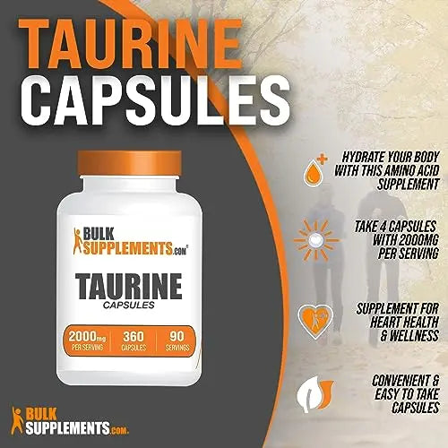 BULKSUPPLEMENTS.COM Taurine Capsules - Taurine Supplement, Taurine 2000mg BULKSUPPLEMENTS.COM Au supplements