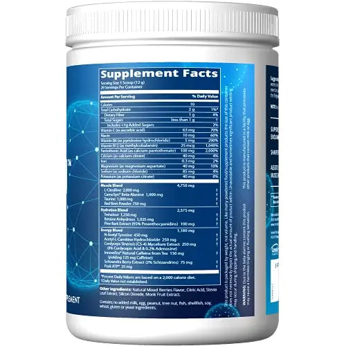 MRM Nutrition Driven Pre-Workout Powder | Mixed Berry Flavored | 125mg Caffeine | Pure MRM Au supplements