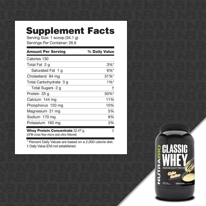 NutraBio Classic Whey Protein Powder- 25G Protein Per Scoop - Full-Spectrum Amino NutraBio Au supplements