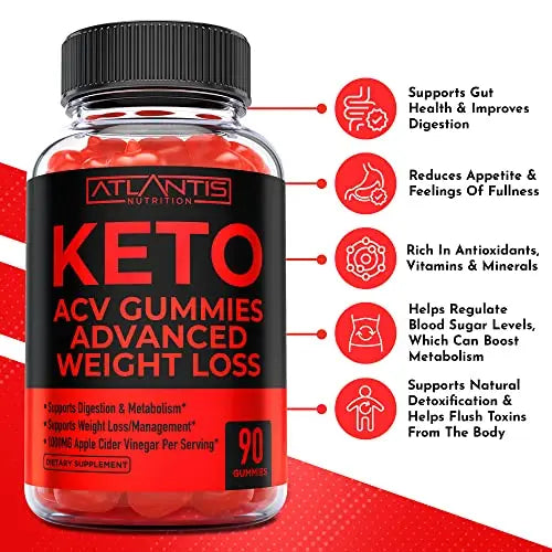 Keto ACV Gummies for Weight Loss - Supports Digestion, Advanced Weight Loss, Detox Atlantis Nutrition Au supplements