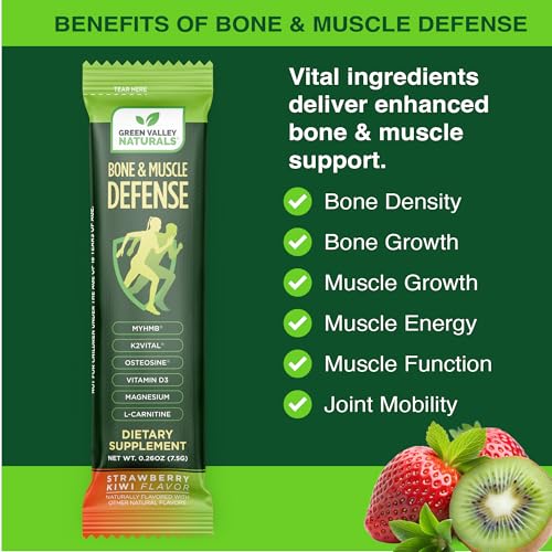 Bone & Muscle Defense Stick Pack | HMB + Leucine Amino Blend for Muscle Support | Protein Growth & Strength Formula for Women & Men | Fertility & Energy Support | Convenient On-the-Go Supplement GREEN VALLEY NATURALS Au supplements