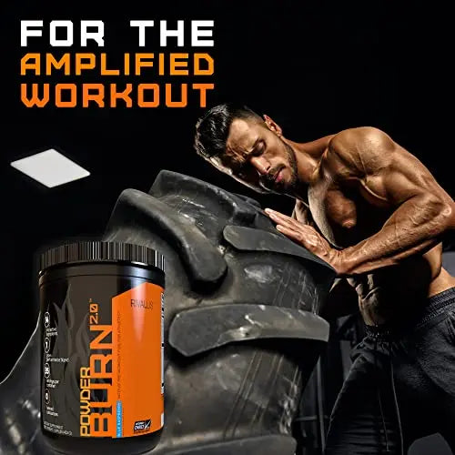 Rivalus Powder Burn 2.0 Pre Workout Supplement, Blue Raspberry, 0.89 Pounds Rivalus Au supplements