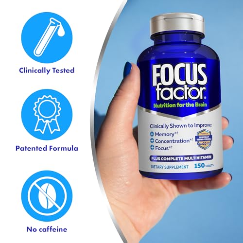 Focus Factor Nutrition for The Brain Improved Memory & Concentration Brain Supplement, 150 Count, 1 Pack (10407) Focus Factor Au supplements