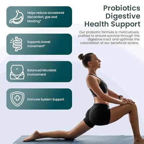 UpNourish Probiotics - 200 Billion CFUs, 15 Strains, Prebiotics & Enzymes - 60 Vegan Cap UpNourish Au supplements
