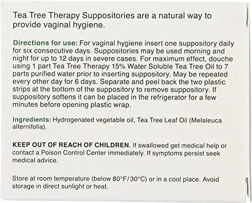 Tea Tree Therapy - Suppository with Tea Tree Oil For Vaginal Hygiene (2-Pack of 6) Tea Tree Therapy Au supplements