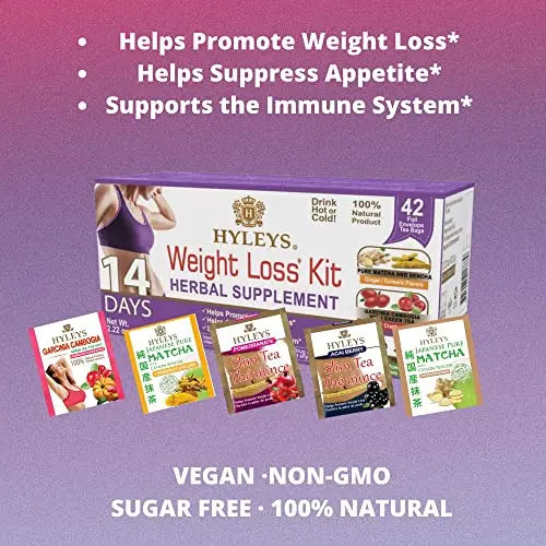 Hyleys 14 Day Weight Loss Tea - 42 Tea Bags (1 Pack), Detox Tea for Cleanse HYLEYS Au supplements