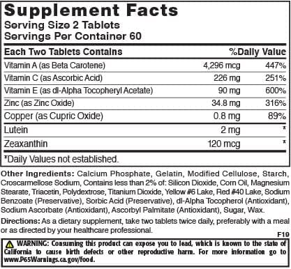 Natures Blend Macuvite Eye Care, 120 tabs Pack of 2 Nature's Blend Au supplements