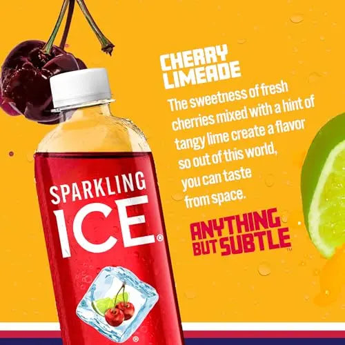 Sparkling Ice, Cherry Limeade Sparkling Water, Zero Sugar Flavored Water, with Vitamins Sparkling ICE Au supplements