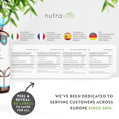 Omega 3 2000mg with 660mg EPA & 440mg DHA per Serving - 240 Softgel Capsules Nutravita Au supplements