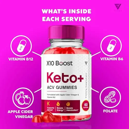 (2 Pack) X10 Boost Keto ACV Gummies, X10 Keto Boost Gummies Advanced Weight Loss Fyvus Au supplements