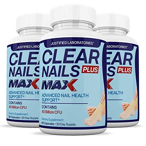 Justified Laboratories (3 Pack) Clear Nails Plus Max Pills 40 Billion CFU Probiotic 60 Caps Justified Laboratories Au supplements