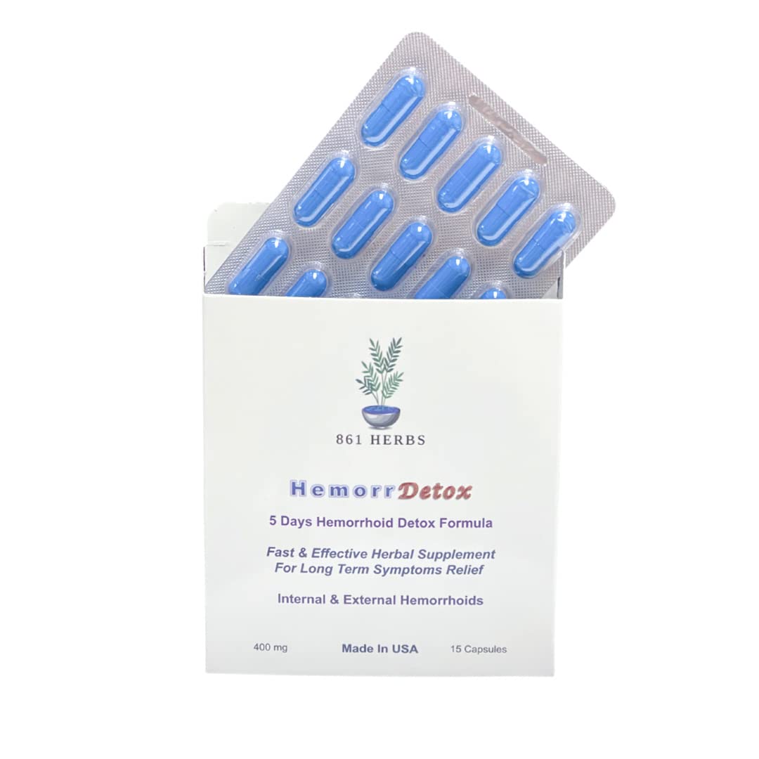 '-5-Day 15 Capsules, Fast & Long-Term Relief, Natual Herbs Formula Remedy, Address Root Causes of Hemorrhoids. 861 HERBS Au supplements
