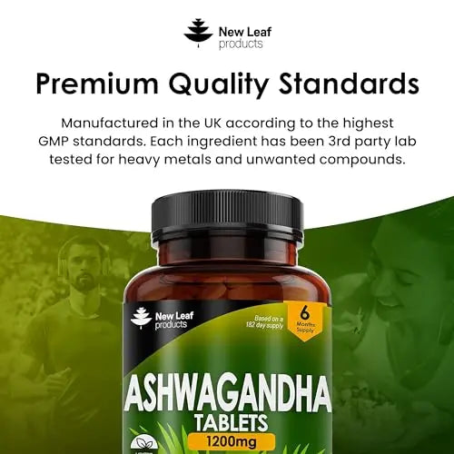 Ashwagandha 1200mg - 365 Vegan Tablets Pure High Strength Ashwagandha Root NEW LEAF PRODUCTS Au supplements