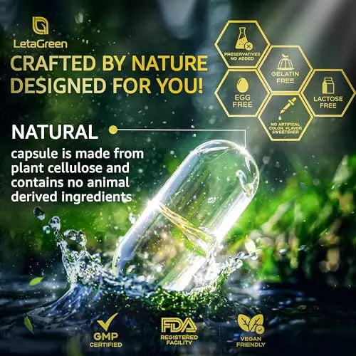 LetaGreen Organic Lions Mane Supplement Capsules - 120 Real Mushrooms Lion's Mane LetaGreen Au supplements