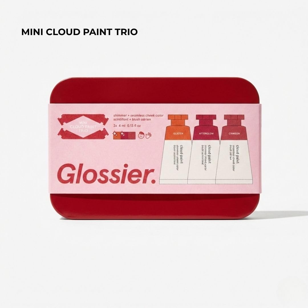 Glossier Mini Cloud Paint Blush Trio Holiday Gift Set: Crimson, Glisten & Afterglow Glossier Au supplements
