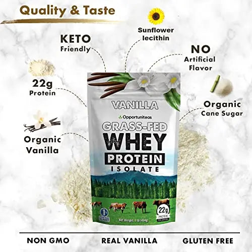 Opportuniteas Vanilla Whey Protein Powder - Grass Fed Whey Isolate + Real Sugar & Vanilla Opportuniteas Au supplements