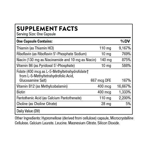 THORNE Basic B-Complex - Tissue-Ready Vitamin B Complex Supplement with Choline THORNE Au supplements