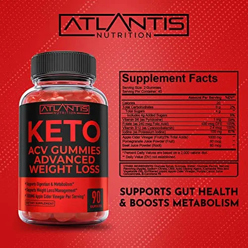 Keto ACV Gummies for Weight Loss - Supports Digestion, Advanced Weight Loss, Detox Atlantis Nutrition Au supplements