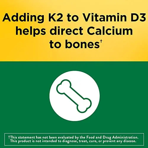 Nature Made Vitamin D3 K2, 5000 IU (125 mcg) Vitamin D, Dietary Supplement for Bone Nature Made Au supplements