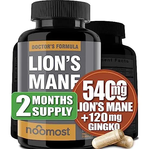 NooMost Organic Lions Mane Supplement Capsules 5400mg, Ginkgo Biloba 120mg NooMost Au supplements