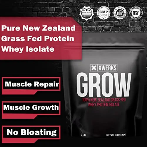 Xwerks Grow 100% New Zealand Grass-Fed Whey Protein - 25g of Pure Isolate Protein Xwerks Au supplements
