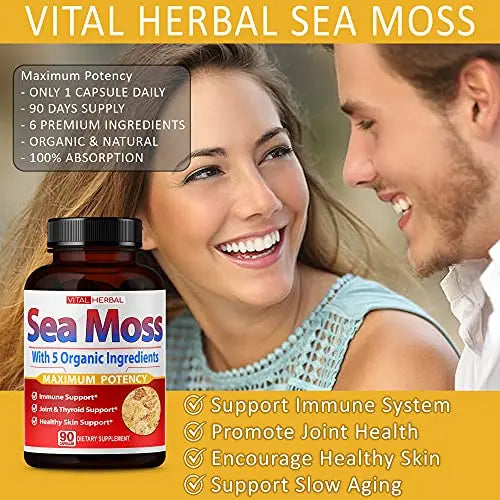 VITAL HERBAL Irish Sea Moss Capsules Equivalent to 5450mg - Maximum Potency VITAL HERBAL Au supplements